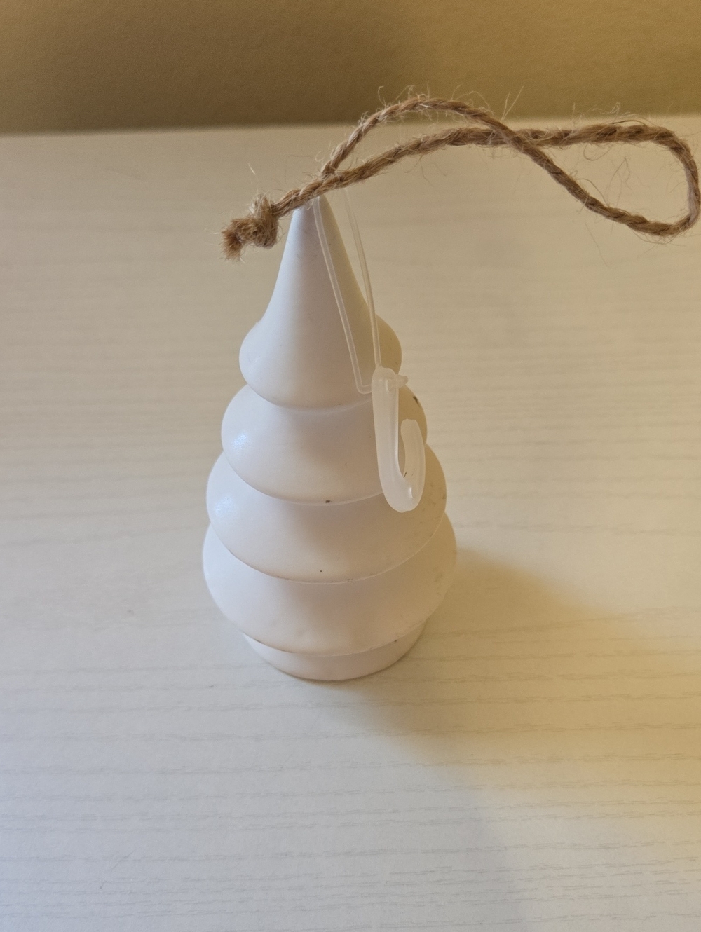 White Holiday Tree Hanging Ornament -